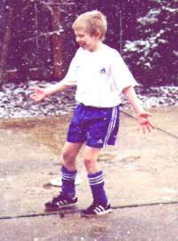 In the snow after soccer