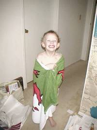 Gribby and towel